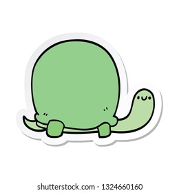 sticker of a cute cartoon tortoise