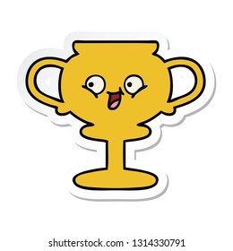 sticker of a cute cartoon trophy
