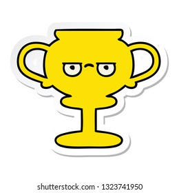 pegatina de un lindo trofeo de caricatura