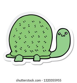 sticker of a cute cartoon turtle