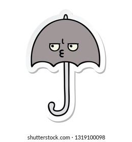 sticker of a cute cartoon umbrella