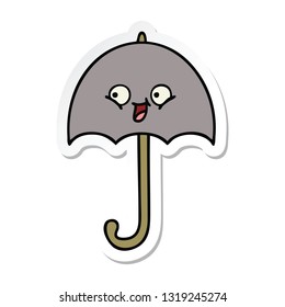 sticker of a cute cartoon umbrella