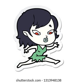 sticker of a cute cartoon vampire girl