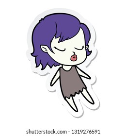 sticker of a cute cartoon vampire girl