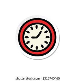 sticker of a cute cartoon wall clock