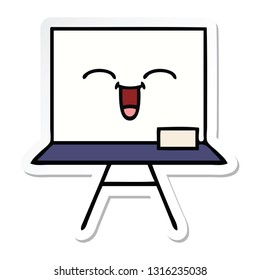 sticker of a cute cartoon white board