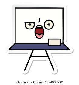 sticker of a cute cartoon white board