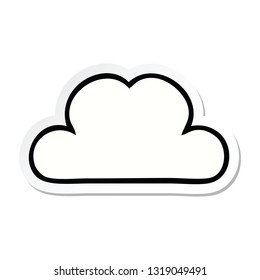 pegatina de una linda caricatura en la nube blanca