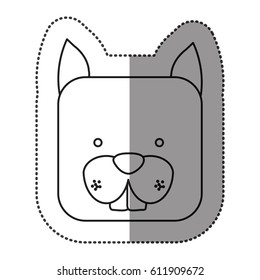 sticker cute chipmunk animal head expression, vector illustration