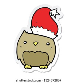 sticker of a cute christmas owl