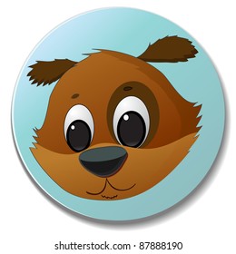 sticker with cute dog head