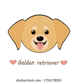 sticker cute face anime dog Golden retriever