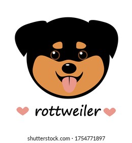 Sticker Cute Funny Chibi Face Anime Dog 
Character Rottweiler