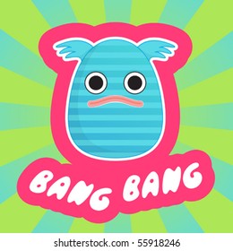 sticker with cute japan character jumping