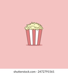 Sticker Cute Pop Corn Vector