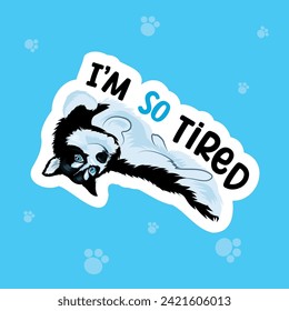Sticker Cute Siberian Husky dog