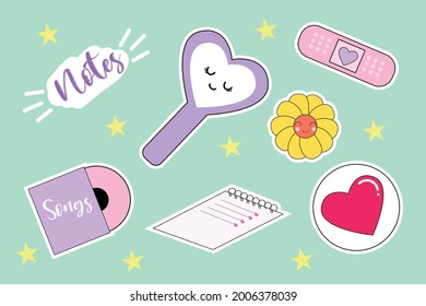 sticker, cute sticker vector design