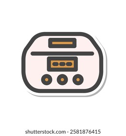 Sticker Daily necessities home appliance related single item icon Rice cooker