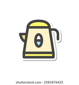 Sticker daily necessities home appliance related single item icon electric kettle