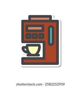 Sticker Daily necessities home appliance related single item icon Coffee maker