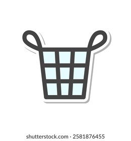 Sticker Daily necessities home appliances related single item icon Laundry basket