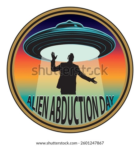 Sticker for the date Alien Abduction Day, vector illustration