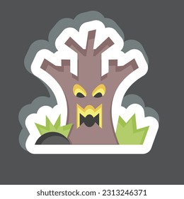 Sticker Death Tree. related to Halloween symbol. simple design editable. simple illustration