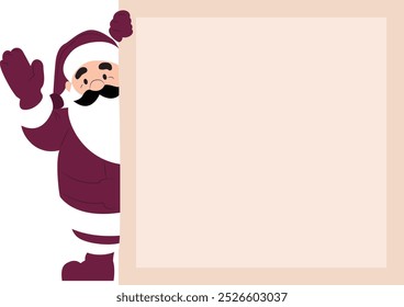 Sticker decorated with Santa Claus