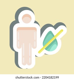 Sticker Dehydration. suitable for flu symbol. simple design editable. design template vector. simple illustration
