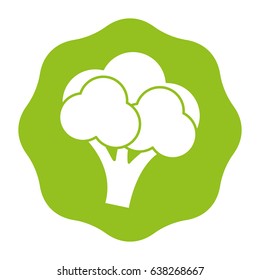 sticker delicious broccoli healthy fruit