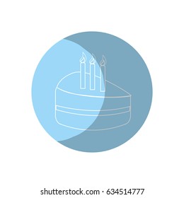 sticker delicious pastel with candles to happy birthday
