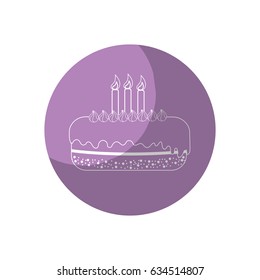 sticker delicious pastel with candles to happy birthday