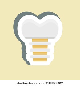Sticker Dental Implant. suitable for medicine symbol. simple design editable. design template vector. simple illustration