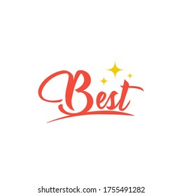 Sticker design best vector isolated on white background