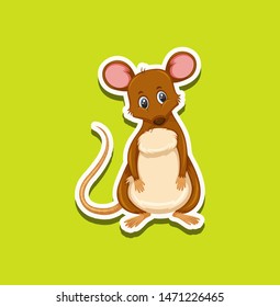 Diseño de pegatinas con una linda ilustración del ratón