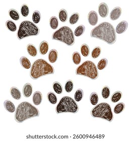 Sticker design doodle paw prints