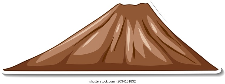 Sticker design with empty mountain isolated illustration