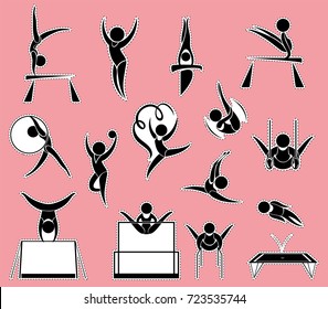 Sticker design for gymnastics illustration