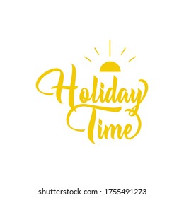 Sticker design holiday time vector isolated on white background