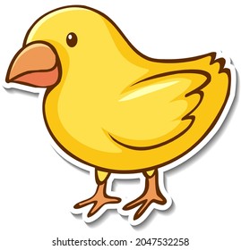 Sticker design with a little chick isolated illustration