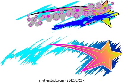 sticker design with many colors with star pattern