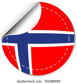 Sticker design for Norway flag illustration