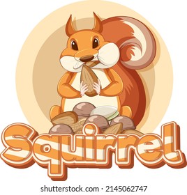 Sticker design with squirrel illustration