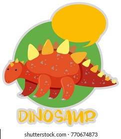 Sticker design with stegosaurus illustration