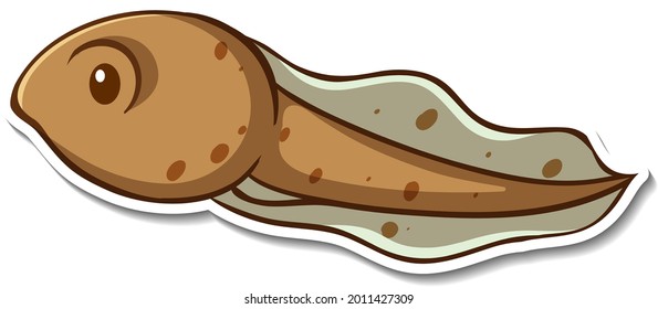 Sticker design with a tadpole isolated illustration