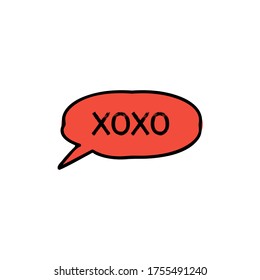 Sticker design xoxo this vector isolated on white background