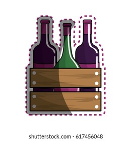 sticker different wine bottles icon
