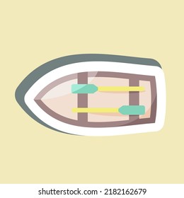 Sticker Dinghy. suitable for Education symbol. simple design editable. design template vector. simple illustration