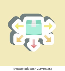 Distribución de pegatinas. adecuado para el símbolo educativo. diseño simple editable. vector de plantilla de diseño. ilustración simple