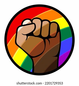 Sticker diversity symbol gay pride colors power